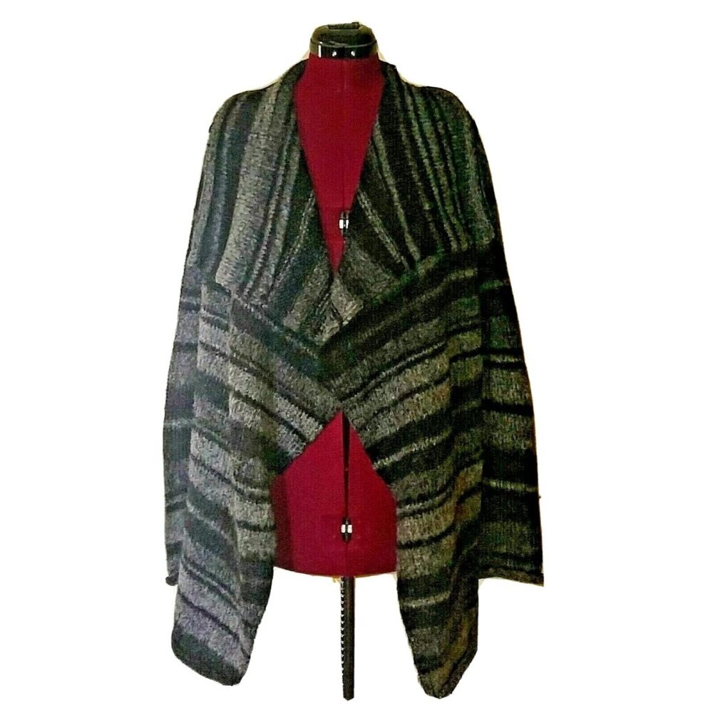 360 Sweater Cardigan Women’s L Multicolor Wool Blend Open Front Cozy Knit